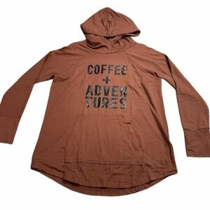 LuLaRoe Brown Coffie Amber Hoodie Size L